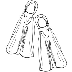 Hand drawn happy summer mood objects. Vector sketch. Summer objects drawing doodle