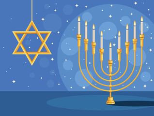 hanukkah star and chandelier