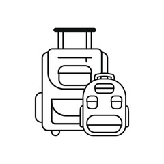 Travel icon vector. luggage illustration sign. bag symbol. suitcase logo. backpack mark.