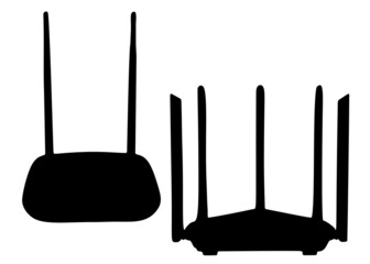 Small office routers. Vector image.
