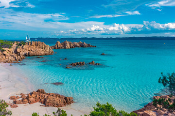 Amazing pink sand beach in Budelli Island, Maddalena Archipelago, Sardinia