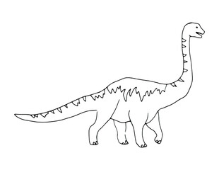 Dinosaur in doodle style. Isolated vector.