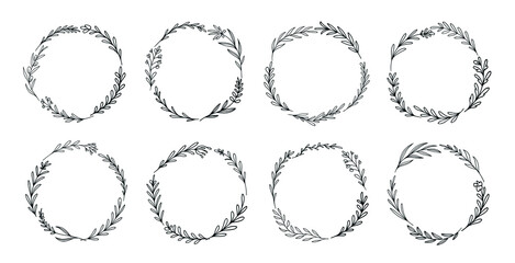 Obraz premium Frame of plants and flowers. Elegant floral wreath. Flower decorative vegetation decor