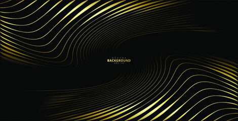 Naklejka premium Premium background. Abstract luxury pattern. Gold glitter stripes background. Abstract gold line texture. Black pattern vector illustration.