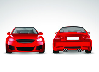 Red car. Automobile, sport car