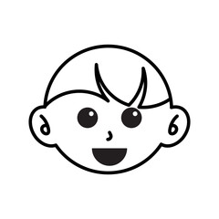 Print little boy icon with smile, perfect to add to your icon collection