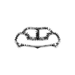 Armchair line icon. Simple style furniture big sale poster background symbol. Logo design element. T-shirt printing. Vector for sticker. Zig-zag style icon. Horror themed symbol