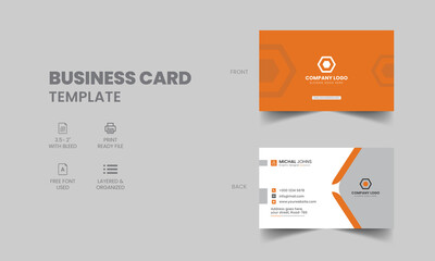 Naklejka premium Vector modern creative and clean double-sided business card template.