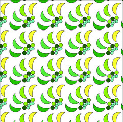 Autumn leaves colourful pattern. Yellow green and blue beautiful pattern