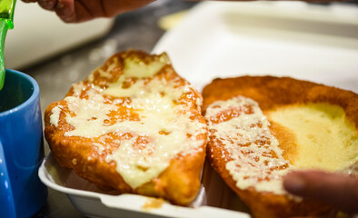 close up view of the italian home made pizza dish