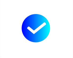 blue simple check mark icon