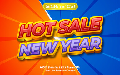 Fototapeta na wymiar Hot sale new year text effect