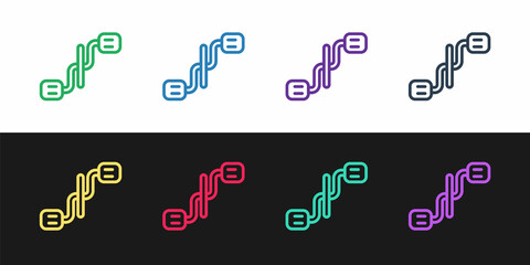 Set line Bicycle pedals icon isolated on black and white background. Vector