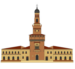 SFORZESCO CASTLE DESIGN MILAN ITALY CITY SYMBOL