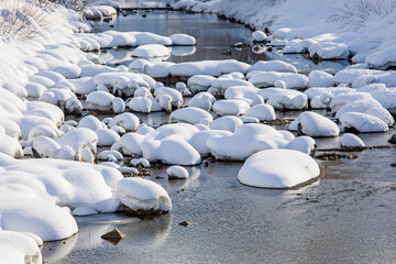 Ostrach - Sonthofen - Winter - Schnee - Fluß 