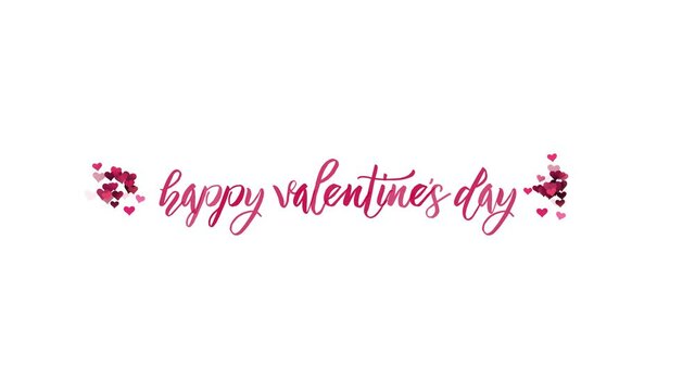 happy valentine's day text animation with hearts