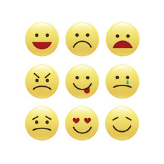 Set of smile icons. emoji. emoticons	
