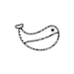 Balina line icon. Simple style sea enetertainment big sale poster background symbol. logo design element. T-shirt printing. Vector for sticker. Zig-zag style icon.