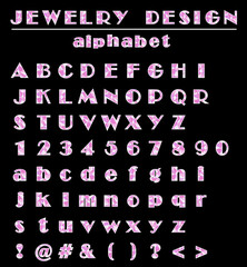 diamonds and jewelry vector font