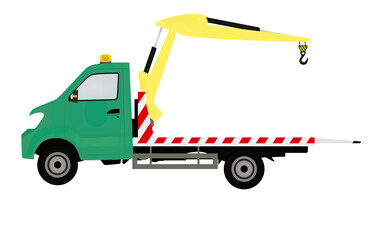 Fototapeta na wymiar Green tow truck. vector illustration