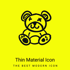 Bear Toy minimal bright yellow material icon