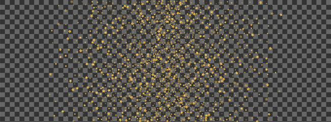 Shiny Confetti Background Transparent Vector. Stars Fame Illustration. Yellow Defocused. Winner Frame. Gold Spark Time.
