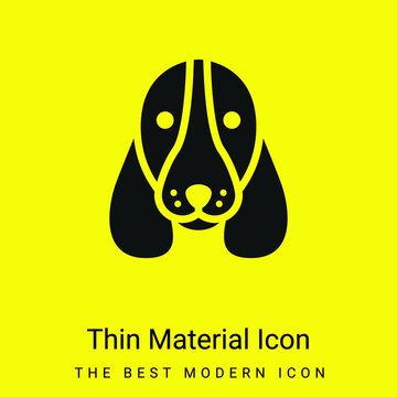 Basset Hound Dog Head minimal bright yellow material icon