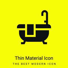 Fototapeta premium Bath minimal bright yellow material icon