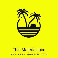 Beach minimal bright yellow material icon