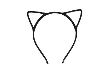 Cat ears shaped hair hoop isolated on white