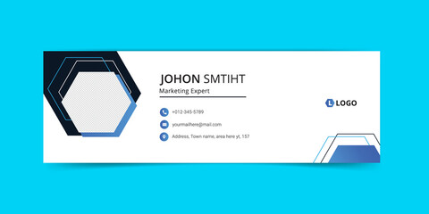 personal Email signature template design or Modern email footer Premium Vector 