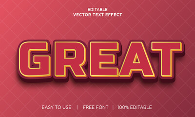 great 3d editable text effect Premium Vector with background