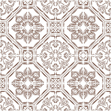 Hand-drawn patchwork in portuguese style