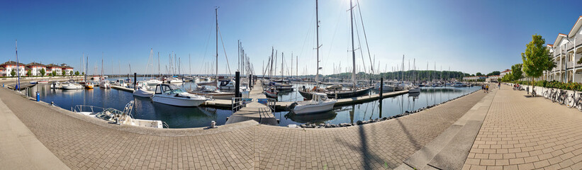 Boltenhagen Pier at the Baltic Sea with Sailing Ships in Germany - Marina Panorama