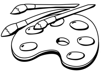 Palette Paints Line Drawing