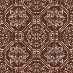 Hand-drawn patchwork in portuguese style