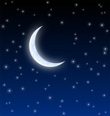 Obraz na płótnie Canvas clear starry moonlit night