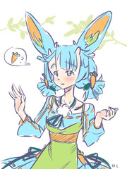 Rabbit girl. Blue.