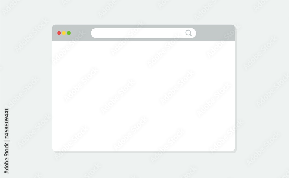 Poster modern browser window design isolated on dark grey background. web window screen.