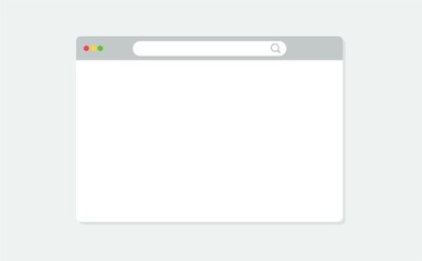 Modern browser window design isolated on dark grey background. Web window screen.