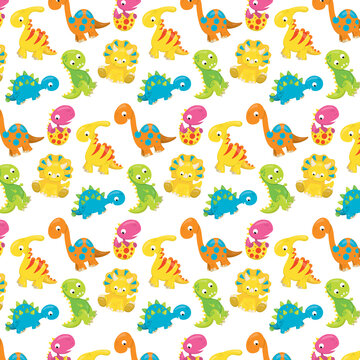 pattern with cute dinossaurs.