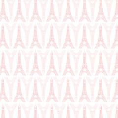 seamless pattern with eiffel on white background.