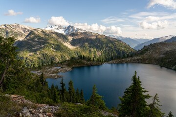 Fototapeta na wymiar Lake in the mountains landscape 