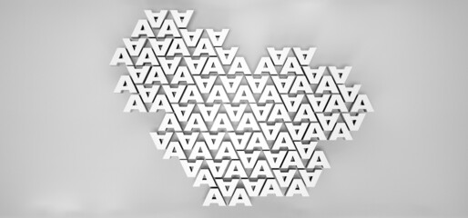 White shape composed of the letter A on a gray background