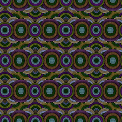 Watercolor circles abstract geometric seamless pattern