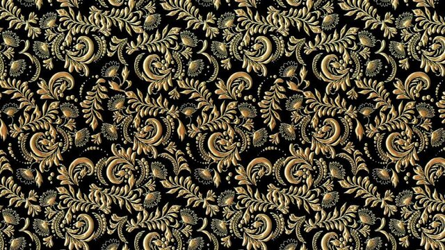Vegetable pattern. Golden animated ornament.