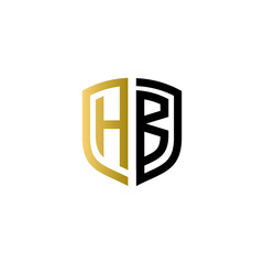 hb shield logo design vector icon	

