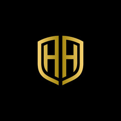 hh shield logo design vector icon	
