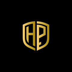 Naklejka premium hp shield logo design vector icon 