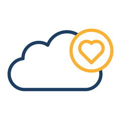 Cloud Heart Isolated Vector icon which can easily modify or edit

